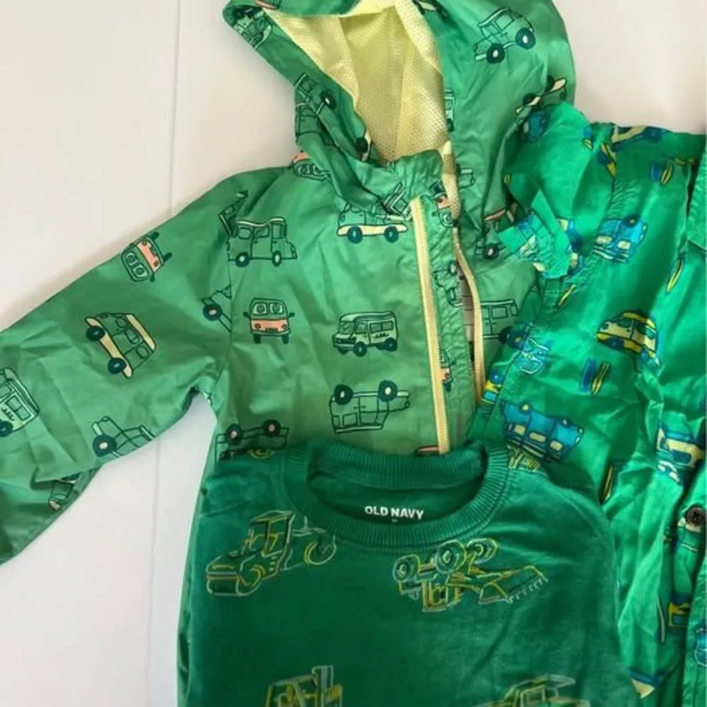 Toddler Boy Raincoat and Shirts Bundle